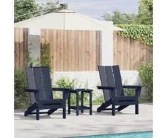 Sodo Kėdė 3 pcs Tamsiai mėlyna 80.5 x 74.5 x 92 cm Polietilenas