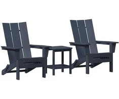 Sodo Kėdė 3 pcs Tamsiai mėlyna 80.5 x 74.5 x 92 cm Polietilenas