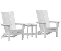 Sodo Kėdė 3 pcs Balta 80.5 x 74.5 x 92 cm Polietilenas