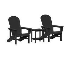Sodo Kėdė 3 pcs Juoda Polietilenas