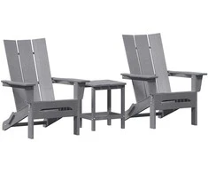 Sodo Kėdė 3 pcs Šviesiai pilka 80.5 x 74.5 x 92 cm Polietilenas