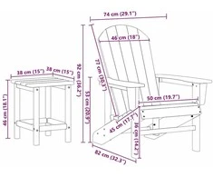 Sodo Kėdė 3 pcs Šviesiai pilka 80.5 x 74.5 x 92 cm Polietilenas