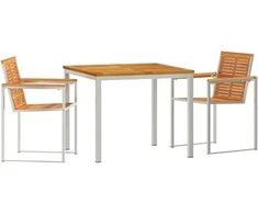 Lauko baldų komplektas Sodo valgomojo komplektas 3 pcs Ruda Kietos akacijos mediena