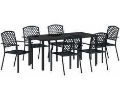 Lauko baldų komplektas Sodo valgomojo komplektas 7 pcs Antracitas