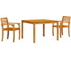 Lauko baldų komplektas Sodo valgomojo komplektas 3 pcs Ruda Kietos akacijos mediena