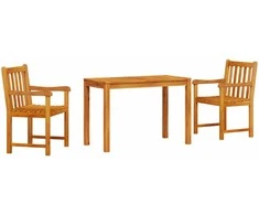 Lauko baldų komplektas Sodo valgomojo komplektas 3 pcs Ruda Kietos akacijos mediena