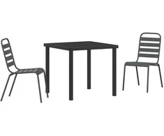 Lauko baldų komplektas Sodo valgomojo komplektas 3 pcs Antracitas