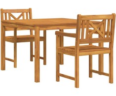 Lauko baldų komplektas Sodo valgomojo komplektas 3 pcs Ruda Akacijos medienos masyvas