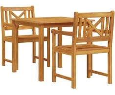 Lauko baldų komplektas Sodo valgomojo komplektas 3 pcs Ruda Akacijos medienos masyvas