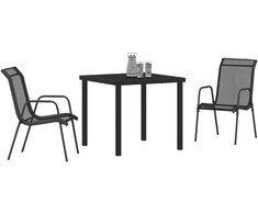 Sodo valgomojo komplektas 3 pcs Juoda