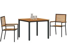 Sodo valgomojo komplektas 3 pcs Juoda ir Ruda poliratanas