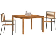 Lauko baldų komplektas Sodo valgomojo komplektas 3 pcs Pilka Kietos akacijos mediena