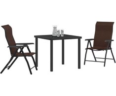 Lauko baldų komplektas Sodo valgomojo komplektas 3 pcs Ruda