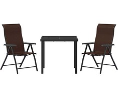 Lauko baldų komplektas Sodo valgomojo komplektas 3 pcs Ruda