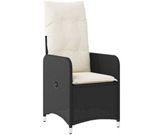 Lauko baldų komplektas Sodo valgomojo komplektas 3 pcs Juoda poliratanas