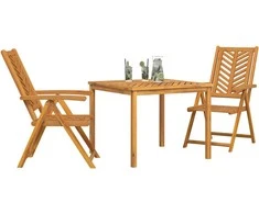 Sodo valgomojo komplektas 3 pcs Ruda Kietos akacijos mediena