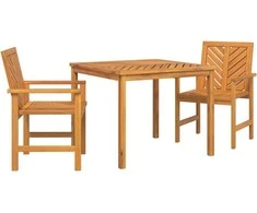 Sodo valgomojo komplektas 3 pcs Ruda Kietos akacijos mediena