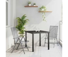 Lauko baldų komplektas Sodo valgomojo komplektas 3 pcs Antracitas
