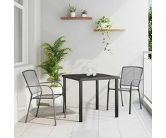Lauko baldų komplektas Sodo valgomojo komplektas 3 pcs Antracitas