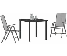 Lauko baldų komplektas Sodo valgomojo komplektas 3 pcs Antracitas