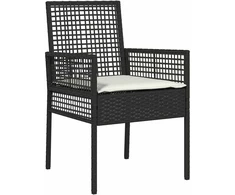 Lauko baldų komplektas Sodo valgomojo komplektas 3 pcs Juoda poliratanas