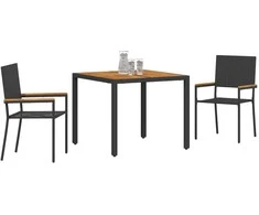 Sodo valgomojo komplektas 3 pcs Juoda poliratanas