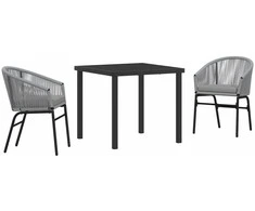 Lauko baldų komplektas Sodo valgomojo komplektas 3 pcs Antracitas