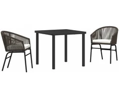 Lauko baldų komplektas Sodo valgomojo komplektas 3 pcs Ruda
