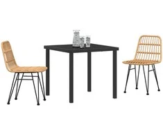 Lauko baldų komplektas Sodo valgomojo komplektas 3 pcs Ruda
