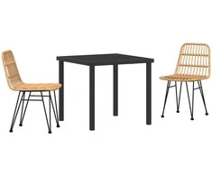 Lauko baldų komplektas Sodo valgomojo komplektas 3 pcs Ruda