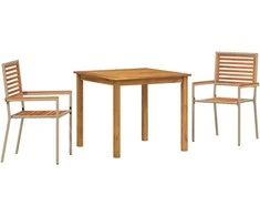 Lauko baldų komplektas Sodo valgomojo komplektas 3 pcs Smėlio Kietos akacijos mediena