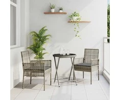 Lauko baldų komplektas Sodo Bistro Rinkinys 3 pcs Pilka poliratanas