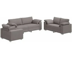 Sofa 3 pcs Taupe 219 x 80 x 82 cm Lino mišinio audinys
