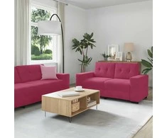 Sofa Sofos komplektas 3 pcs Vėjo raudona 221 x 80 x 80 cm Aksomas