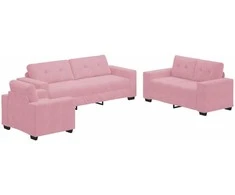 Sofa Sofos komplektas 3 pcs Rožinė 221 x 80 x 80 cm Aksomas
