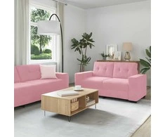 Sofa Sofos komplektas 3 pcs Rožinė 221 x 80 x 80 cm Aksomas