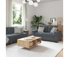 Sofa Sofos komplektas 3 pcs Tamsiai pilka 221 x 80 x 80 cm Aksomas