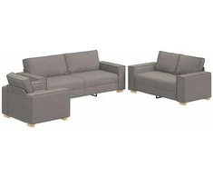 Sofa 3 pcs Tortora 220 x 80 x 84 cm Lino mišinio audinys