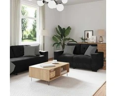 Sofa Sofos komplektas 3 pcs Juoda 221 x 80 x 80 cm Aksomas