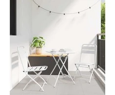 Lauko baldų komplektas Bistro komplektas 3 pcs Balta Plienas