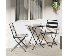 Lauko baldų komplektas Sodo Bistro Rinkinys 3 pcs Antracitas Plienas