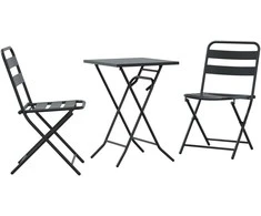 Lauko baldų komplektas Sodo Bistro Rinkinys 3 pcs Antracitas Plienas