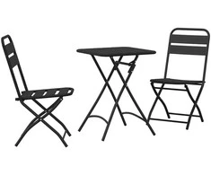 Lauko baldų komplektas Bistro komplektas 3 pcs Antracitas Plienas