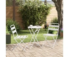 Lauko baldų komplektas Sodo Bistro Rinkinys 3 pcs Balta Plienas