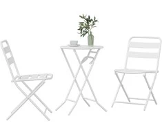 Lauko baldų komplektas Sodo Bistro Rinkinys 3 pcs Balta Plienas