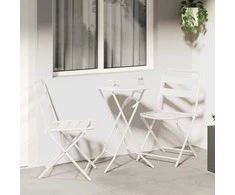 Lauko baldų komplektas Sodo Bistro Rinkinys 3 pcs Balta Plienas