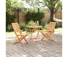 Lauko baldų komplektas Sulankstomas bistro rinkinys 3 pcs Ruda Kietos akacijos mediena