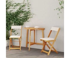 Lauko baldų komplektas Bistro komplektas su pagalve 3 pcs Natūralus aliejus
