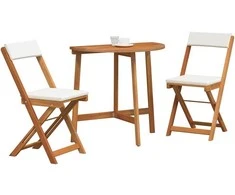 Lauko baldų komplektas Bistro komplektas su pagalve 3 pcs Natūralus aliejus