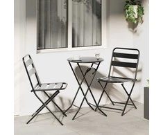 Lauko baldų komplektas Sodo Bistro Rinkinys 3 pcs Antracitas Plienas